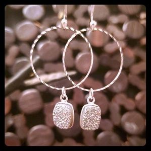 Sterling silver and druzy earrings